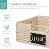 image:imageBest Choice Products Set of 4 9x12in Water Hyacinth Pantry Baskets Woven Organizers wChalkboard Label Chalk Marker  ChestnutWhite