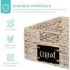 image:imageBest Choice Products Set of 4 9x12in Water Hyacinth Pantry Baskets Woven Organizers wChalkboard Label Chalk Marker  ChestnutWhite