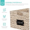image:imageBest Choice Products Set of 4 9x12in Water Hyacinth Pantry Baskets Woven Organizers wChalkboard Label Chalk Marker  ChestnutWhite