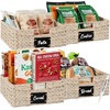 image:imageBest Choice Products Set of 4 9x12in Water Hyacinth Pantry Baskets Woven Organizers wChalkboard Label Chalk Marker  ChestnutWhite
