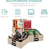 image:imageBest Choice Products Set of 4 9x12in Water Hyacinth Pantry Baskets Woven Organizers wChalkboard Label Chalk Marker  ChestnutWhite