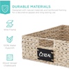 image:imageBest Choice Products Set of 4 9x12in Water Hyacinth Pantry Baskets Woven Organizers wChalkboard Label Chalk Marker  ChestnutWhite