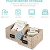 image:imageBest Choice Products Set of 4 9x12in Water Hyacinth Pantry Baskets Woven Organizers wChalkboard Label Chalk Marker  ChestnutWhite