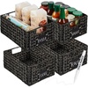 image:imageBest Choice Products Set of 4 9x12in Water Hyacinth Pantry Baskets Woven Organizers wChalkboard Label Chalk Marker  ChestnutBlack