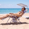 image:imageBest Choice Products Zero Gravity Beach Chair with Adjustable Canopy Folding Reclining Camp Lounge Chair with Backpack Straps amp Side Pocket Aluminum Frame Supports 250 lbs  Deep Sea StripeDeep Sea Stripe