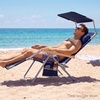 image:imageBest Choice Products Zero Gravity Beach Chair with Adjustable Canopy Folding Reclining Camp Lounge Chair with Backpack Straps amp Side Pocket Aluminum Frame Supports 250 lbs  Deep Sea StripeFlamingo