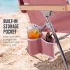 image:imageBest Choice Products Zero Gravity Beach Chair with Adjustable Canopy Folding Reclining Camp Lounge Chair with Backpack Straps amp Side Pocket Aluminum Frame Supports 250 lbs  Deep Sea StripeFlamingo