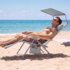 image:imageBest Choice Products Zero Gravity Beach Chair with Adjustable Canopy Folding Reclining Camp Lounge Chair with Backpack Straps amp Side Pocket Aluminum Frame Supports 250 lbs  Deep Sea StripeSeafoam