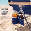 image:imageBest Choice Products Zero Gravity Beach Chair with Adjustable Canopy Folding Reclining Camp Lounge Chair with Backpack Straps amp Side Pocket Aluminum Frame Supports 250 lbs  Deep Sea StripeDeep Sea