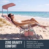 image:imageBest Choice Products Zero Gravity Beach Chair with Adjustable Canopy Folding Reclining Camp Lounge Chair with Backpack Straps amp Side Pocket Aluminum Frame Supports 250 lbs  Deep Sea StripeFlamingo