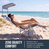 image:imageBest Choice Products Zero Gravity Beach Chair with Adjustable Canopy Folding Reclining Camp Lounge Chair with Backpack Straps amp Side Pocket Aluminum Frame Supports 250 lbs  Deep Sea StripeDeep Sea Stripe