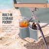 image:imageBest Choice Products Zero Gravity Beach Chair with Adjustable Canopy Folding Reclining Camp Lounge Chair with Backpack Straps amp Side Pocket Aluminum Frame Supports 250 lbs  Deep Sea StripeSeafoam