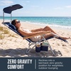image:imageBest Choice Products Zero Gravity Beach Chair with Adjustable Canopy Folding Reclining Camp Lounge Chair with Backpack Straps amp Side Pocket Aluminum Frame Supports 250 lbs  Deep Sea StripeDeep Sea