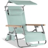 image:imageBest Choice Products Zero Gravity Beach Chair with Adjustable Canopy Folding Reclining Camp Lounge Chair with Backpack Straps amp Side Pocket Aluminum Frame Supports 250 lbs  Deep Sea StripeSeafoam