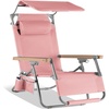 image:imageBest Choice Products Zero Gravity Beach Chair with Adjustable Canopy Folding Reclining Camp Lounge Chair with Backpack Straps amp Side Pocket Aluminum Frame Supports 250 lbs  Deep Sea StripeFlamingo