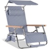 image:imageBest Choice Products Zero Gravity Beach Chair with Adjustable Canopy Folding Reclining Camp Lounge Chair with Backpack Straps amp Side Pocket Aluminum Frame Supports 250 lbs  Deep Sea StripeDeep Sea Stripe