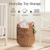 image:imageBest Choice Products 2Piece Round Nesting Baskets WHandles Handwoven Water Hyacinth Plant Holder Laundry Basket Storage Organizer Tote Bins for Bedroom Living Room amp Laundry Room  ChestnutChestnut