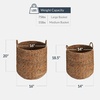 image:imageBest Choice Products 2Piece Round Nesting Baskets WHandles Handwoven Water Hyacinth Plant Holder Laundry Basket Storage Organizer Tote Bins for Bedroom Living Room amp Laundry Room  ChestnutChestnut