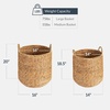 image:imageBest Choice Products 2Piece Round Nesting Baskets WHandles Handwoven Water Hyacinth Plant Holder Laundry Basket Storage Organizer Tote Bins for Bedroom Living Room amp Laundry Room  ChestnutNatural