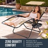 image:imageBest Choice Products Oversized Padded Zero Gravity Chair wCanopy Headrest Cup Holder Side Tray Folding Outdoor Patio Recliner Lounger  BeigeAmerican Flag