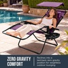 image:imageBest Choice Products Oversized Padded Zero Gravity Chair wCanopy Headrest Cup Holder Side Tray Folding Outdoor Patio Recliner Lounger  BeigeAmethyst Purple