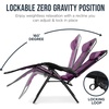 image:imageBest Choice Products Oversized Padded Zero Gravity Chair wCanopy Headrest Cup Holder Side Tray Folding Outdoor Patio Recliner Lounger  BeigeAmethyst Purple