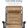 image:imageBest Choice Products Oversized Padded Zero Gravity Chair wCanopy Headrest Cup Holder Side Tray Folding Outdoor Patio Recliner Lounger  BeigeBeige