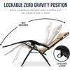 image:imageBest Choice Products Oversized Padded Zero Gravity Chair wCanopy Headrest Cup Holder Side Tray Folding Outdoor Patio Recliner Lounger  BeigeBeige