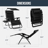 image:imageBest Choice Products Oversized Padded Zero Gravity Chair wCanopy Headrest Cup Holder Side Tray Folding Outdoor Patio Recliner Lounger  BeigeBlack