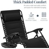 image:imageBest Choice Products Oversized Padded Zero Gravity Chair wCanopy Headrest Cup Holder Side Tray Folding Outdoor Patio Recliner Lounger  BeigeBlack