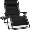 image:imageBest Choice Products Oversized Padded Zero Gravity Chair wCanopy Headrest Cup Holder Side Tray Folding Outdoor Patio Recliner Lounger  BeigeBlack