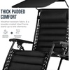 image:imageBest Choice Products Oversized Padded Zero Gravity Chair wCanopy Headrest Cup Holder Side Tray Folding Outdoor Patio Recliner Lounger  BeigeBlack