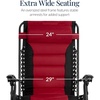 image:imageBest Choice Products Oversized Padded Zero Gravity Chair wCanopy Headrest Cup Holder Side Tray Folding Outdoor Patio Recliner Lounger  BeigeBlackBurgundy
