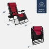 image:imageBest Choice Products Oversized Padded Zero Gravity Chair wCanopy Headrest Cup Holder Side Tray Folding Outdoor Patio Recliner Lounger  BeigeBlackBurgundy