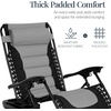 image:imageBest Choice Products Oversized Padded Zero Gravity Chair wCanopy Headrest Cup Holder Side Tray Folding Outdoor Patio Recliner Lounger  BeigeBlackGray