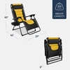 image:imageBest Choice Products Oversized Padded Zero Gravity Chair wCanopy Headrest Cup Holder Side Tray Folding Outdoor Patio Recliner Lounger  BeigeBlackYellow