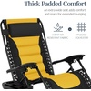 image:imageBest Choice Products Oversized Padded Zero Gravity Chair wCanopy Headrest Cup Holder Side Tray Folding Outdoor Patio Recliner Lounger  BeigeBlackYellow