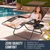 image:imageBest Choice Products Oversized Padded Zero Gravity Chair wCanopy Headrest Cup Holder Side Tray Folding Outdoor Patio Recliner Lounger  BeigeBrown