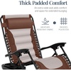 image:imageBest Choice Products Oversized Padded Zero Gravity Chair wCanopy Headrest Cup Holder Side Tray Folding Outdoor Patio Recliner Lounger  BeigeBrownOyster