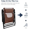 image:imageBest Choice Products Oversized Padded Zero Gravity Chair wCanopy Headrest Cup Holder Side Tray Folding Outdoor Patio Recliner Lounger  BeigeBrownOyster