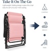 image:imageBest Choice Products Oversized Padded Zero Gravity Chair wCanopy Headrest Cup Holder Side Tray Folding Outdoor Patio Recliner Lounger  BeigeBubblegum Pink