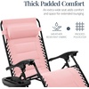image:imageBest Choice Products Oversized Padded Zero Gravity Chair wCanopy Headrest Cup Holder Side Tray Folding Outdoor Patio Recliner Lounger  BeigeBubblegum Pink