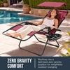 image:imageBest Choice Products Oversized Padded Zero Gravity Chair wCanopy Headrest Cup Holder Side Tray Folding Outdoor Patio Recliner Lounger  BeigeBurgundy