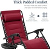 image:imageBest Choice Products Oversized Padded Zero Gravity Chair wCanopy Headrest Cup Holder Side Tray Folding Outdoor Patio Recliner Lounger  BeigeBurgundy