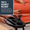 image:imageBest Choice Products Oversized Padded Zero Gravity Chair wCanopy Headrest Cup Holder Side Tray Folding Outdoor Patio Recliner Lounger  BeigeBurnt Orange