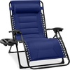 image:imageBest Choice Products Oversized Padded Zero Gravity Chair wCanopy Headrest Cup Holder Side Tray Folding Outdoor Patio Recliner Lounger  BeigeCobalt Blue