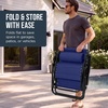 image:imageBest Choice Products Oversized Padded Zero Gravity Chair wCanopy Headrest Cup Holder Side Tray Folding Outdoor Patio Recliner Lounger  BeigeCobalt Blue