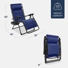image:imageBest Choice Products Oversized Padded Zero Gravity Chair wCanopy Headrest Cup Holder Side Tray Folding Outdoor Patio Recliner Lounger  BeigeCobalt Blue