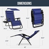 image:imageBest Choice Products Oversized Padded Zero Gravity Chair wCanopy Headrest Cup Holder Side Tray Folding Outdoor Patio Recliner Lounger  BeigeCobalt Blue