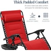 image:imageBest Choice Products Oversized Padded Zero Gravity Chair wCanopy Headrest Cup Holder Side Tray Folding Outdoor Patio Recliner Lounger  BeigeCrimson Red